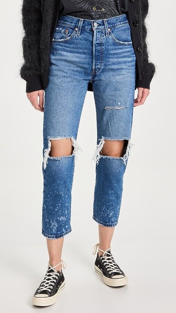 Levi’s Premium Original Cropped Denim Blue 501 Denim Jeans 29
